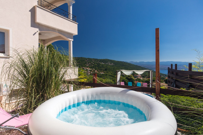 Realx in Jacuzi with beautiful view on the sea and Kvarner Bay, Villa Emily - Beautiful Unique Family Villa in Lovran Lovran